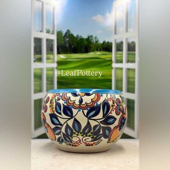 Jordana (MD) Talavera Handmade Multi Colored Ceramic Planter Pot - Picture 5 of 8